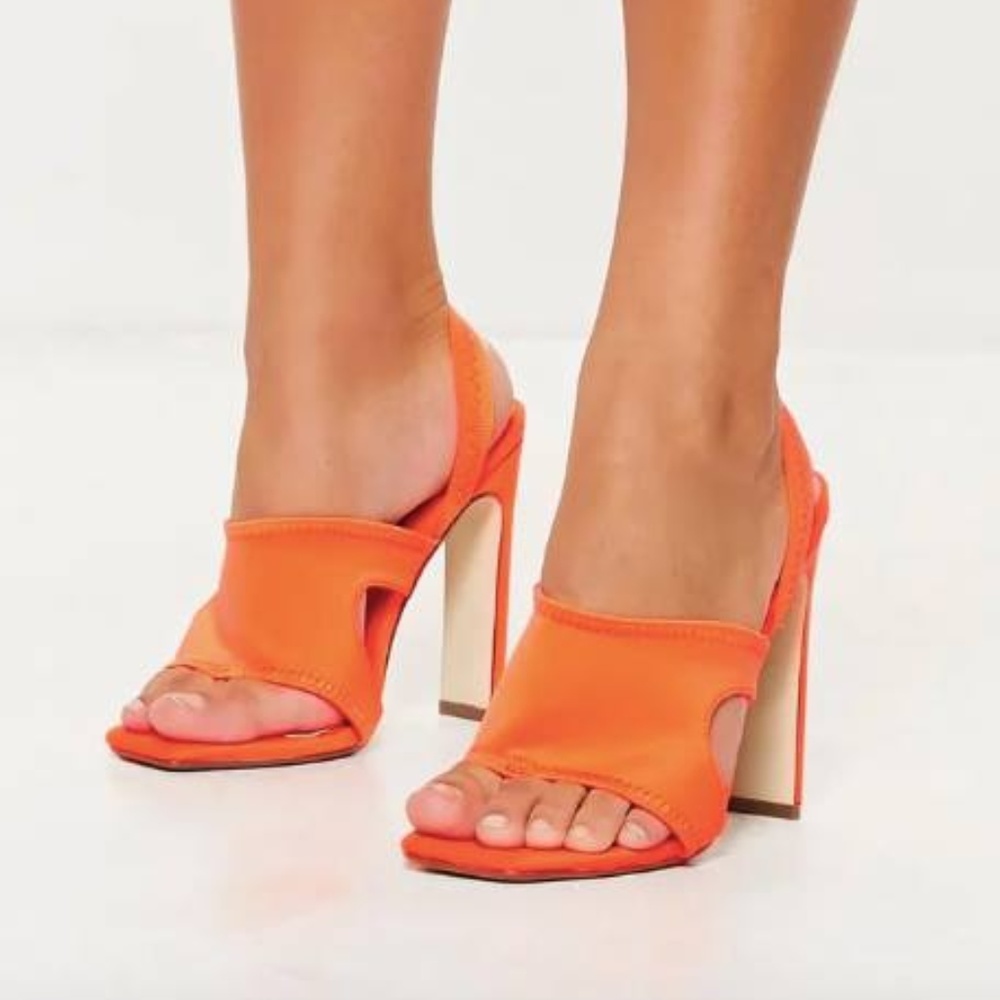 Orange Mule Heels